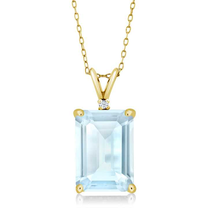 Sky Blue Topaz - November_Pendant in 925 Yellow Gold Plated Silver