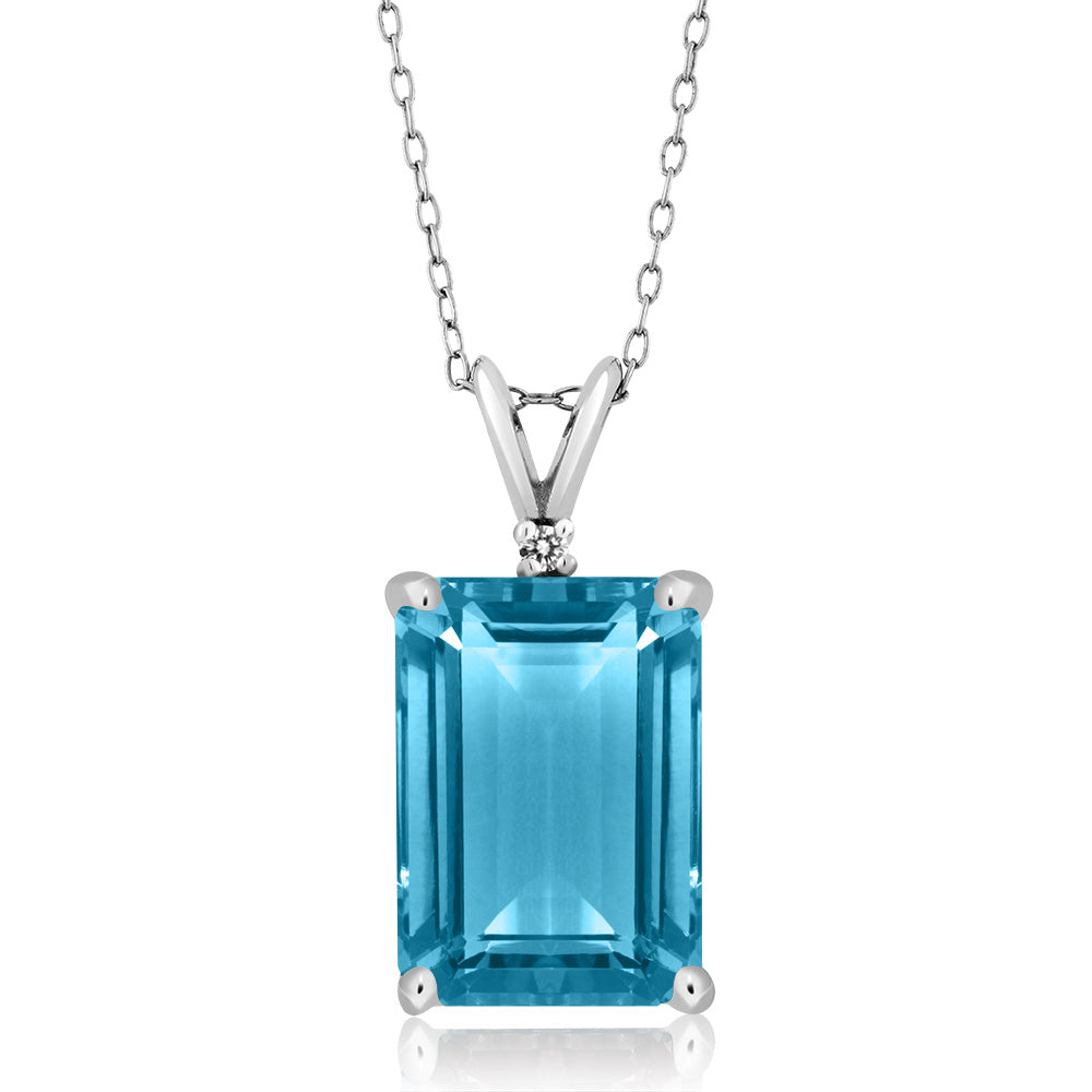 Swiss Blue Topaz - November_Pendant in 925 Sterling Silver