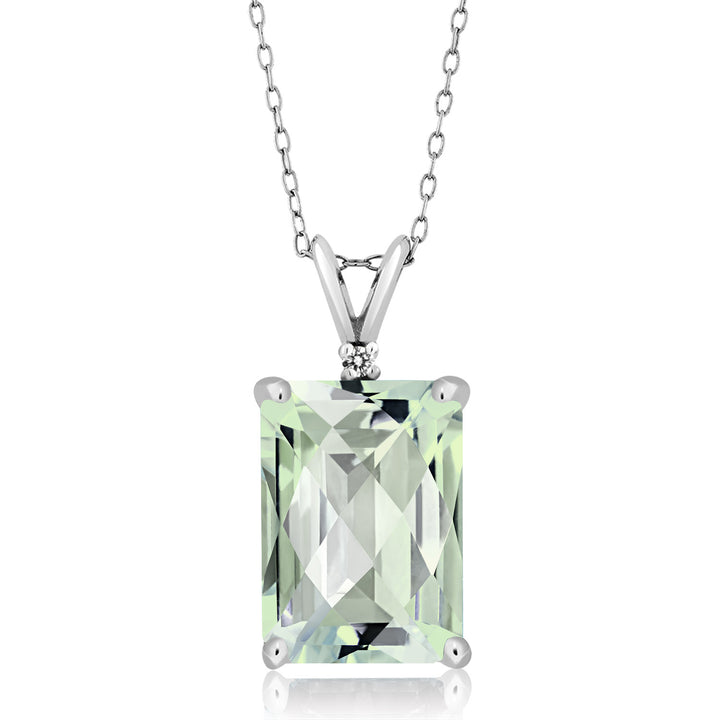 Prasiolite-Checkerboard_Pendant in 925 Sterling Silver