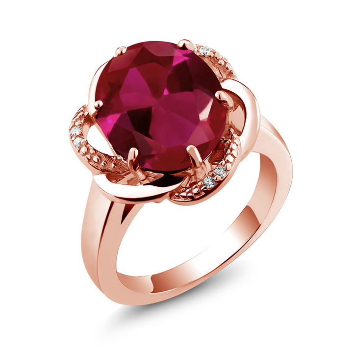 Created Ruby - July_5_Ring in 925 Rose Gold Plated Silver