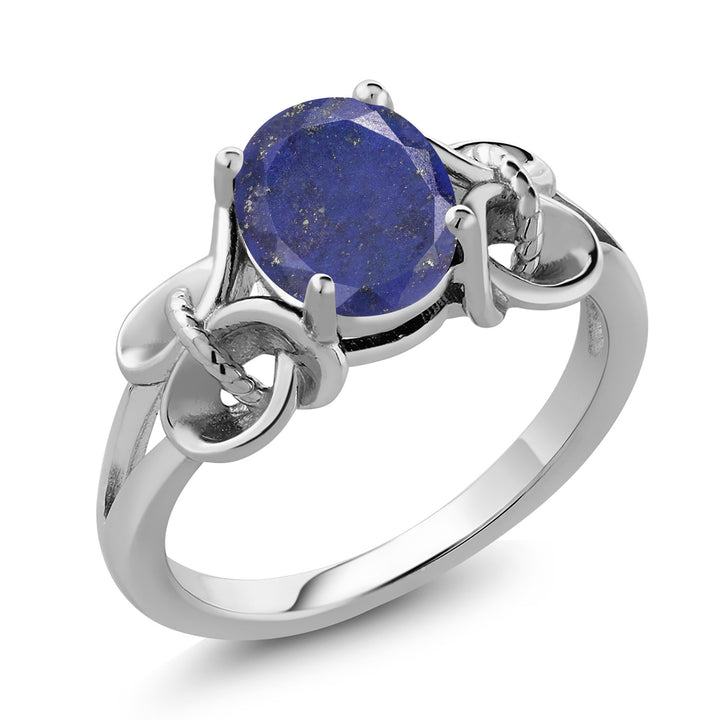Lapis_5_Ring in 925 Sterling Silver
