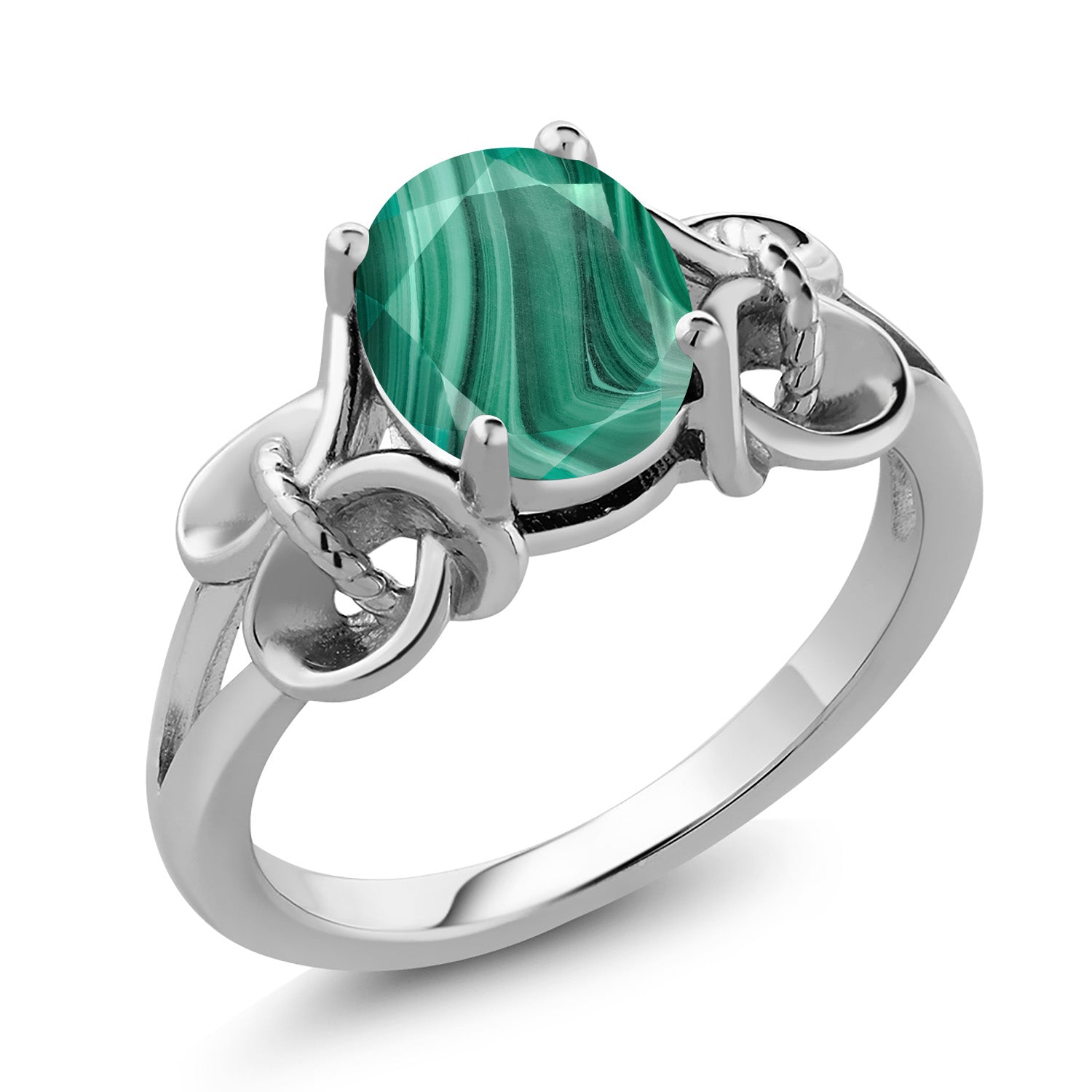Malachite_6_Ring in 925 Sterling Silver