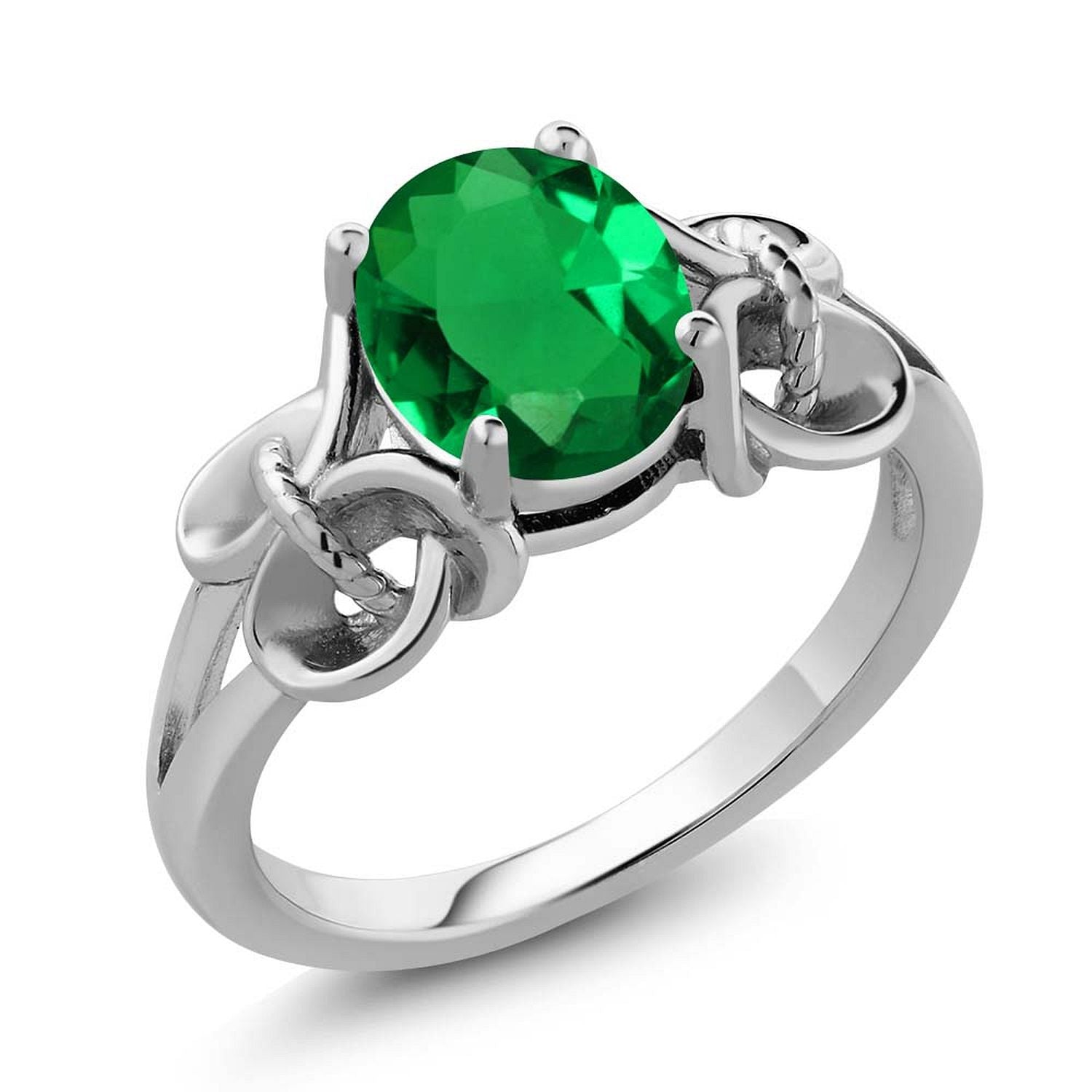 Nano Emerald - May_8_Ring in 925 Sterling Silver