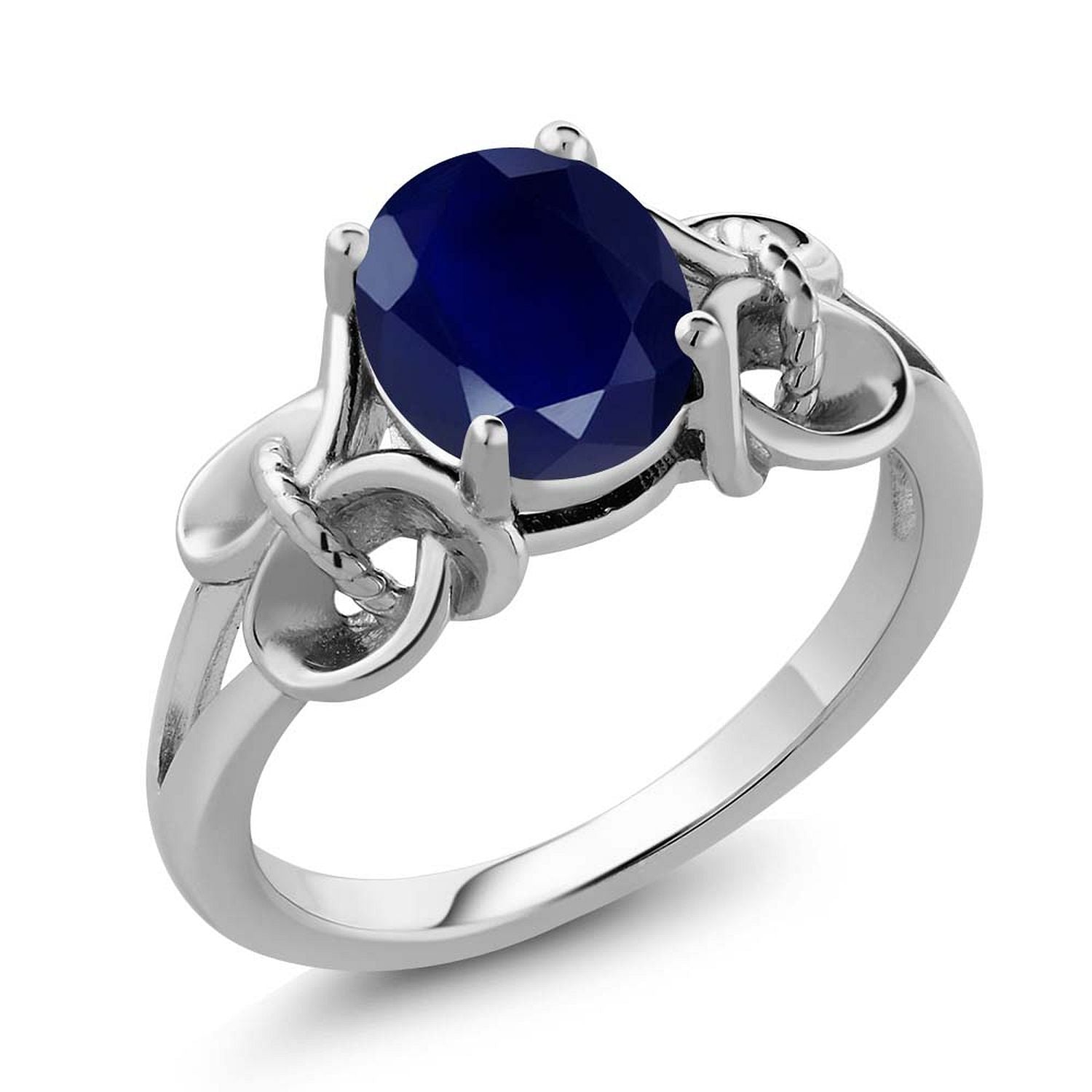Blue Sapphire - September_8_Ring in 925 Sterling Silver