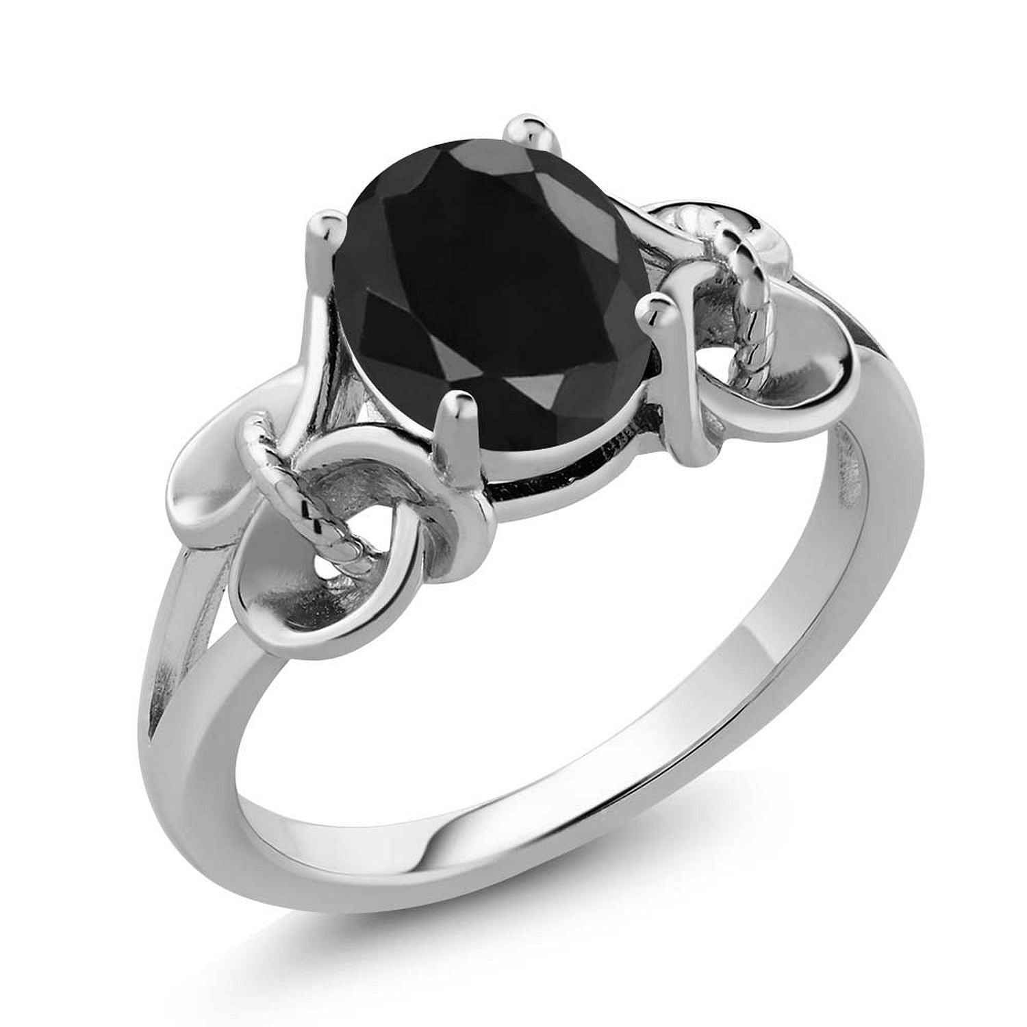Black Sapphire - September_6_Ring in 925 Sterling Silver