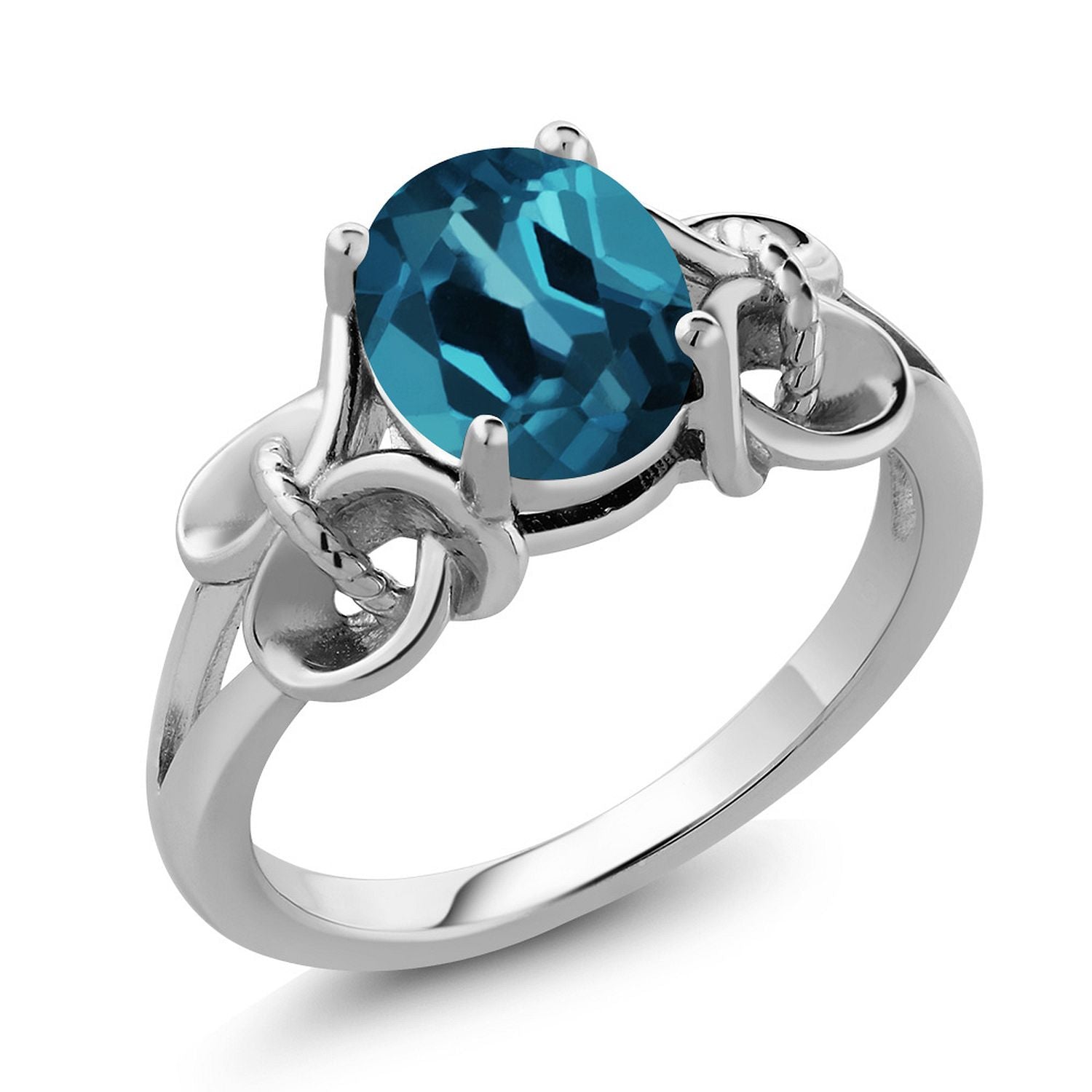 London Blue Topaz - November_9_Ring in 925 Sterling Silver