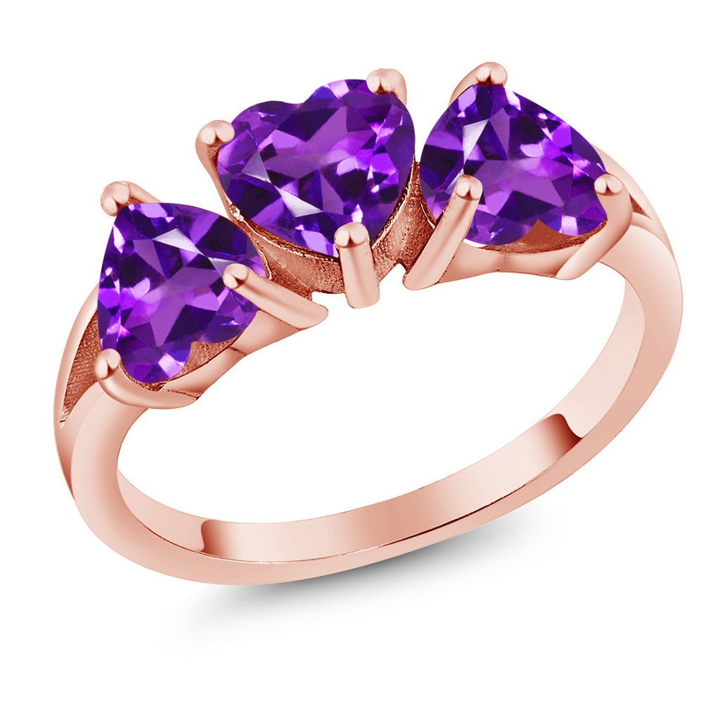Amethyst - February_5_Ring in 925 Rose Gold Plated Silver