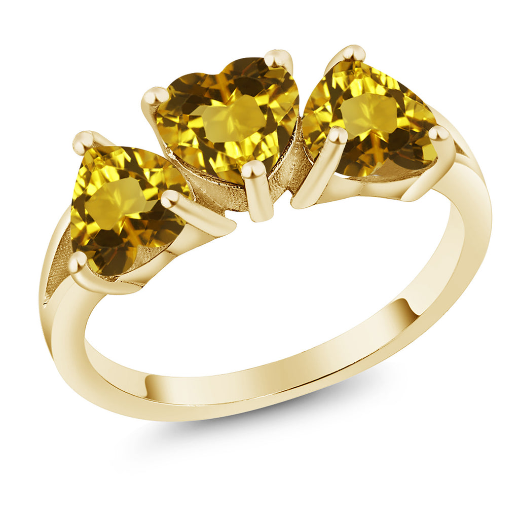 Citrine - November_9_Ring in 925 Yellow Gold Plated Silver