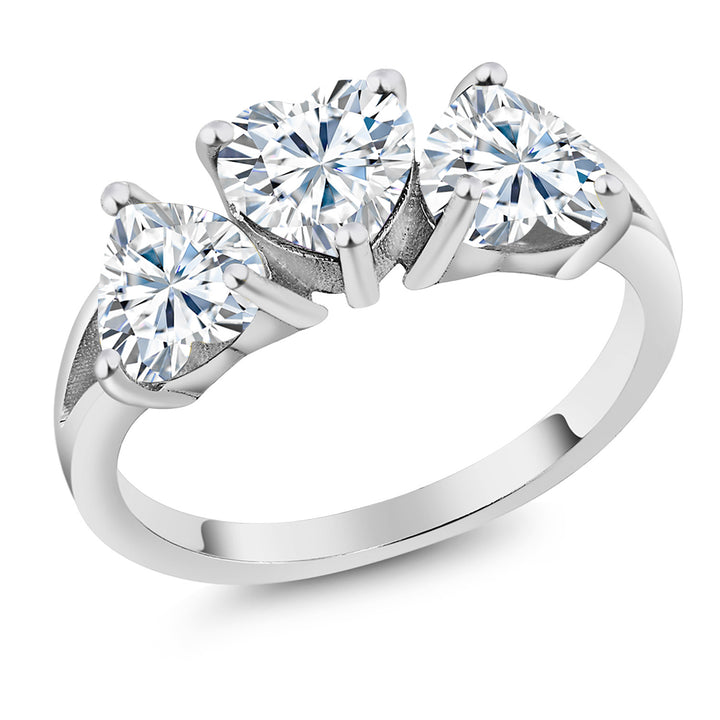 White Moissanite - April_5_Ring in 925 Sterling Silver