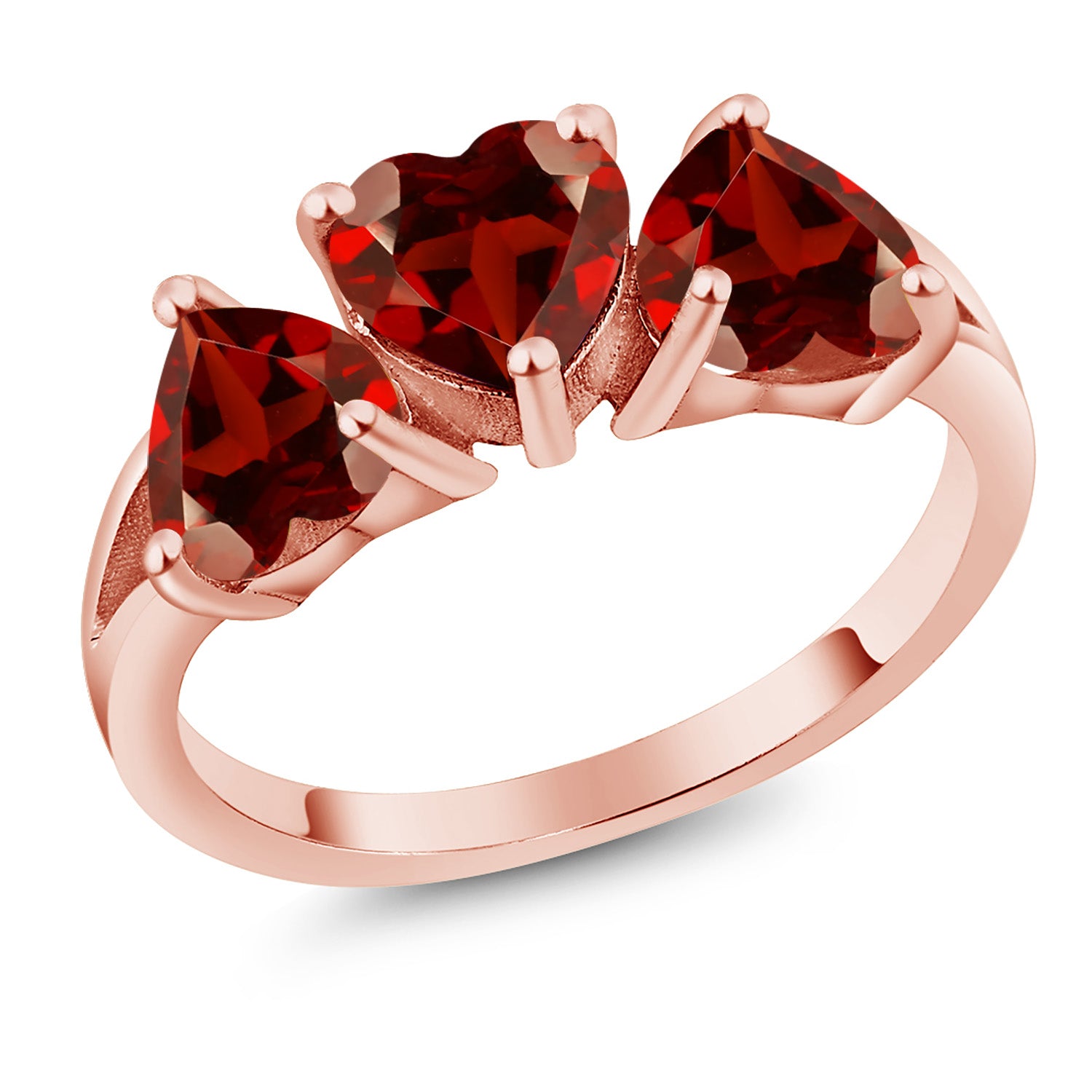 Garnet - January_6_Ring in 925 Rose Gold Plated Silver