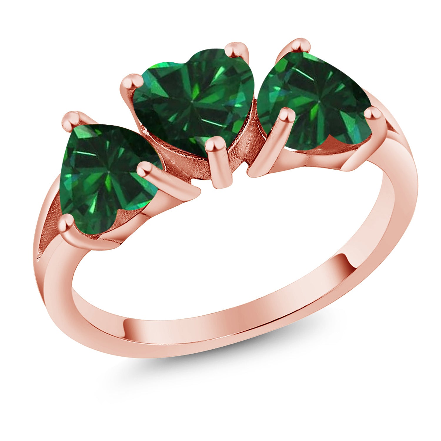 Nano Emerald - May_8_Ring in 925 Rose Gold Plated Silver