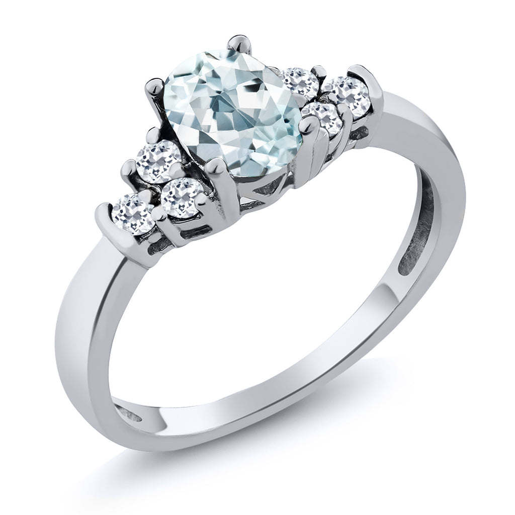 Aquamarine - March_6_Ring in 925 Sterling Silver