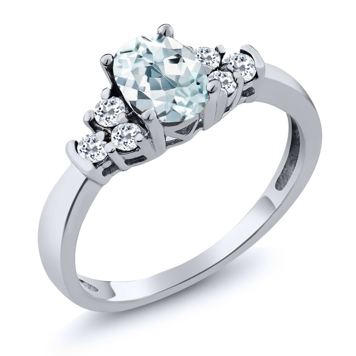 Aquamarine - March_5_Ring in 925 Sterling Silver