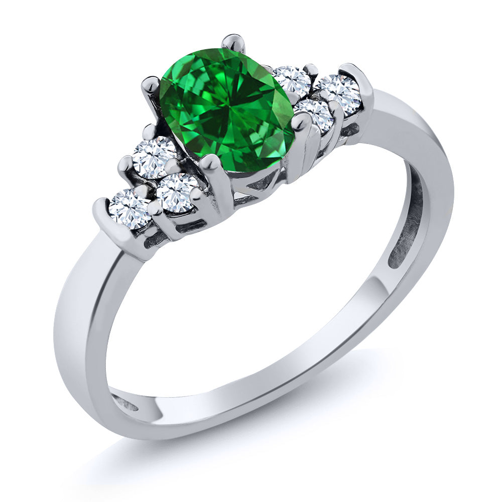 Created Emerald - May_5_Ring in 925 Sterling Silver
