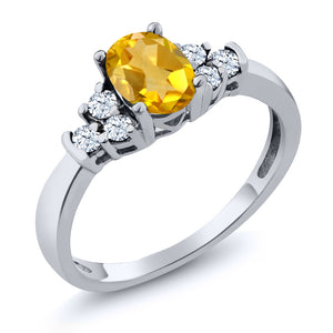 Citrine_5_Ring in 925 Sterling Silver