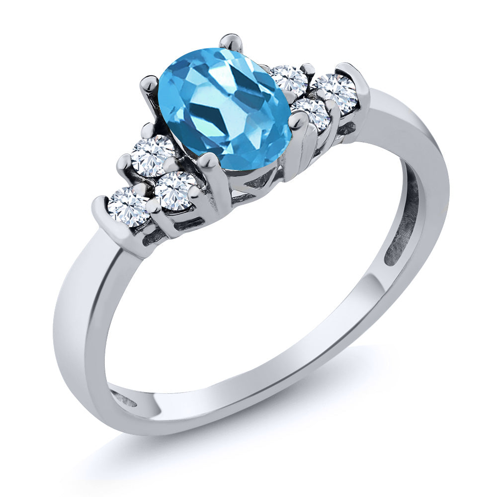 Swiss Blue Topaz - November_6_Ring in 925 Sterling Silver