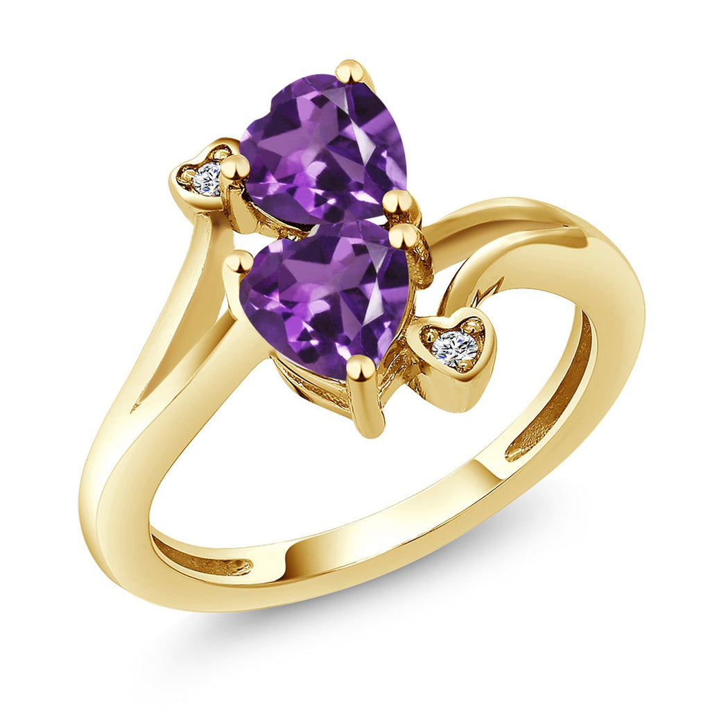 Amethyst - February_9_Ring in 18K Yellow Gold Plated Silver