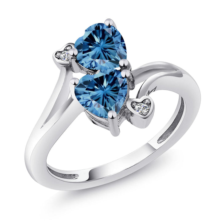 Persian Blue Moissanite - April_5_Ring in 925 Sterling Silver