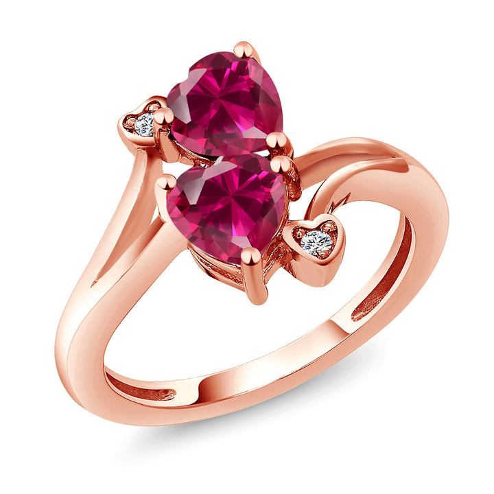Created Ruby - July_5_Ring in 925 Rose Gold Plated Silver