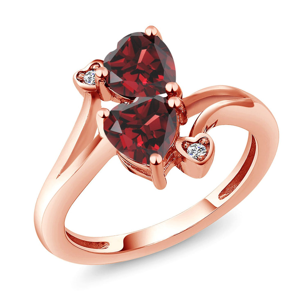 Garnet - January_6_Ring in 925 Rose Gold Plated Silver