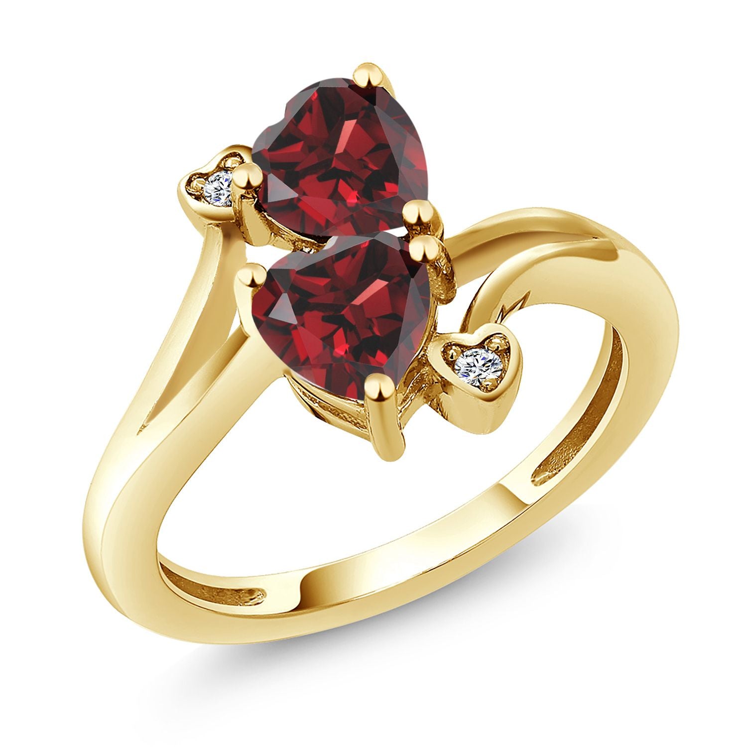 Garnet - January_5_Ring in 18K Yellow Gold Plated Silver
