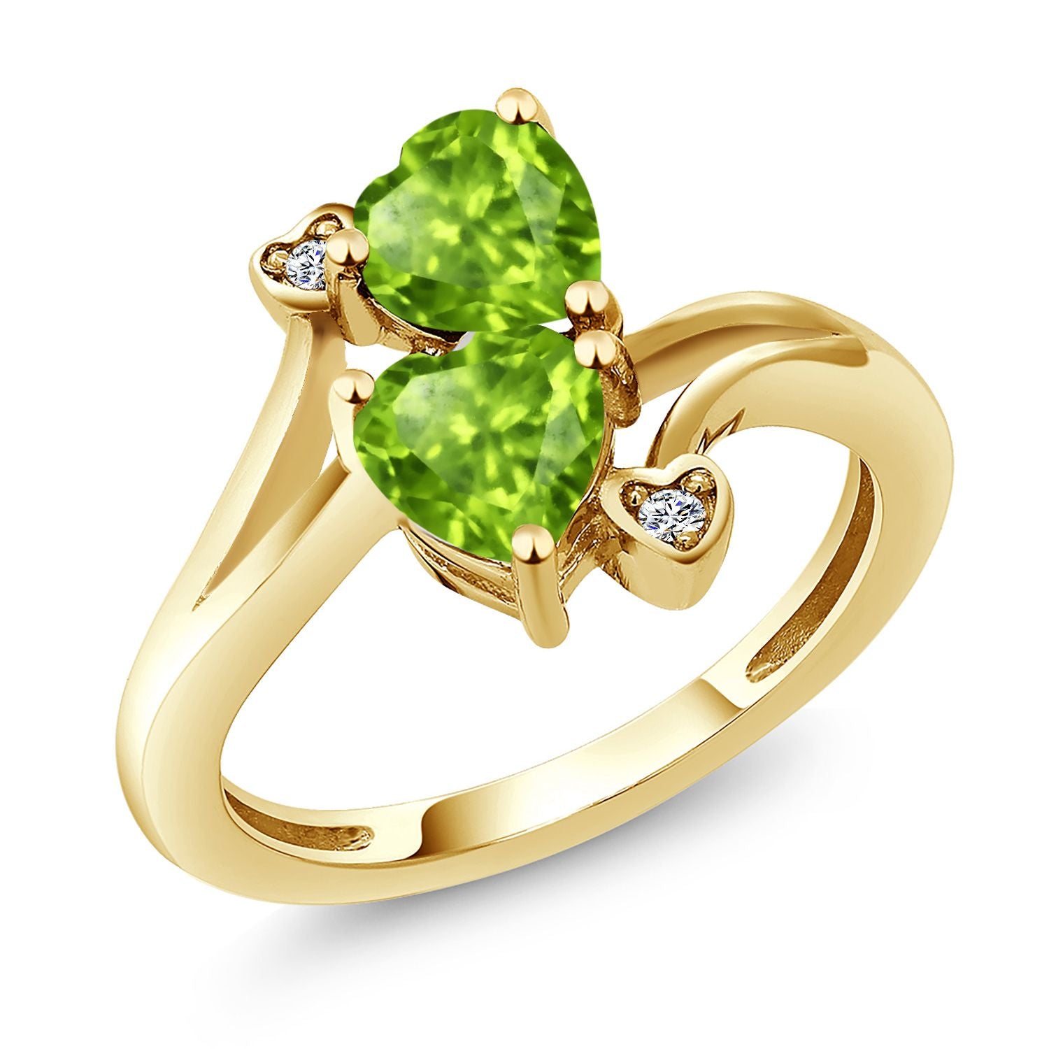 Peridot - August_7_Ring in 18K Yellow Gold Plated Silver
