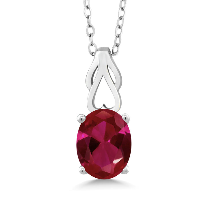 Created Ruby - July_Pendant in 925 Sterling Silver