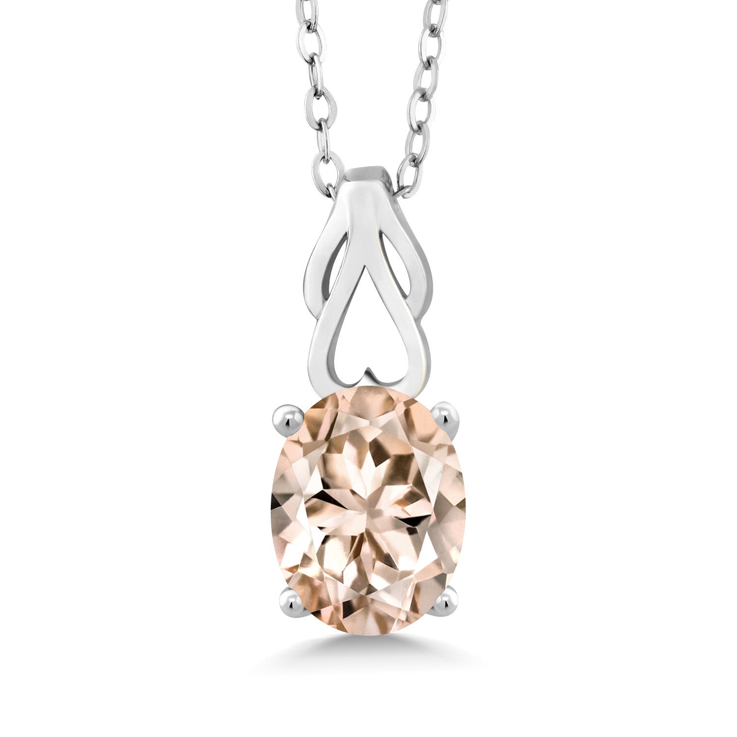 Morganite - October_Pendant in 925 Sterling Silver