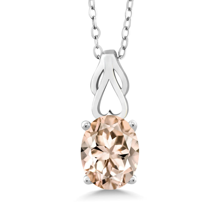 Morganite - October_Pendant in 925 Sterling Silver