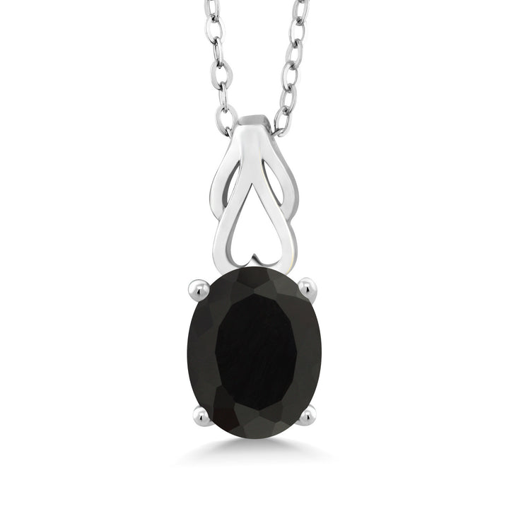 Black Onyx - December_Pendant in 925 Sterling Silver