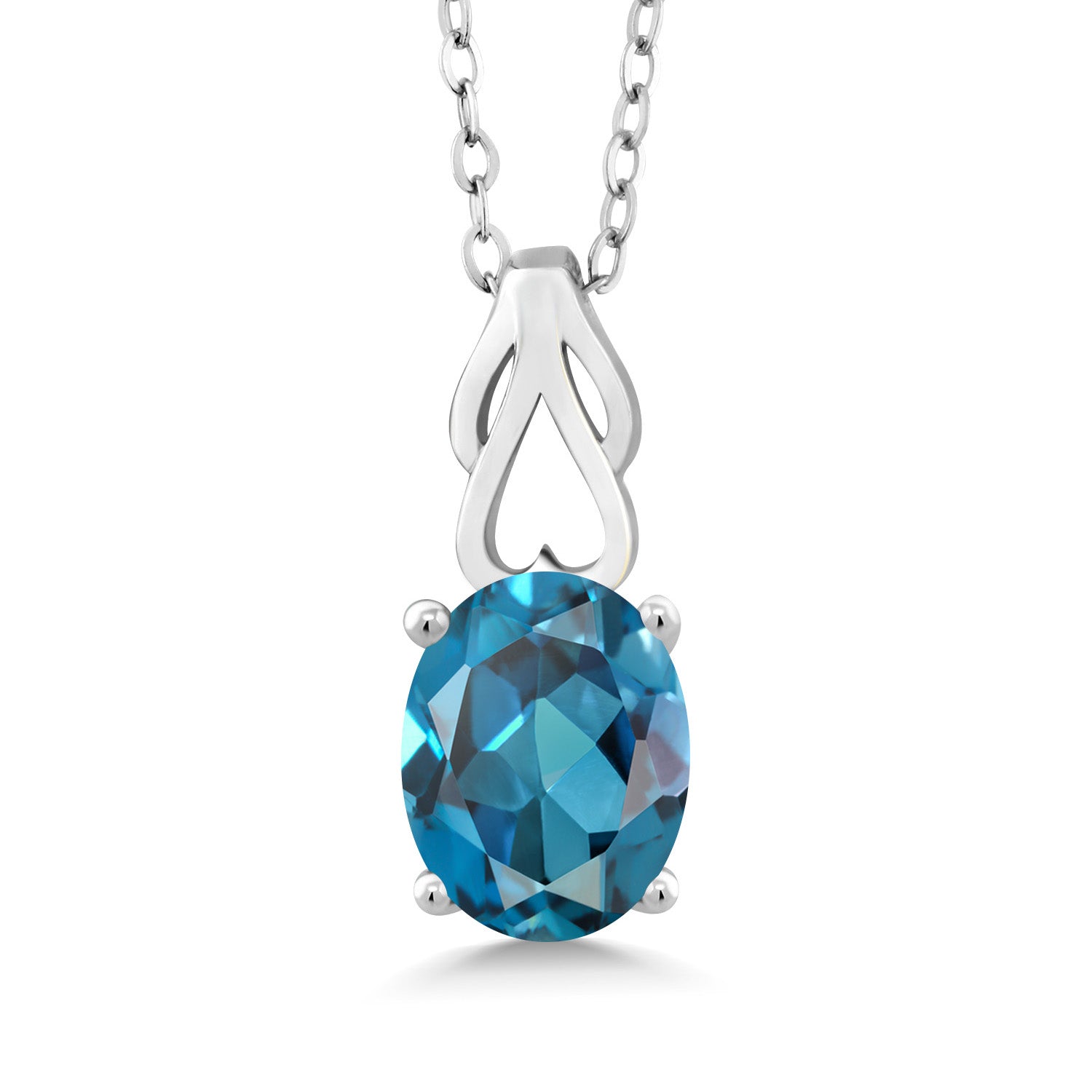 London Blue Topaz - November_Pendant in 925 Sterling Silver