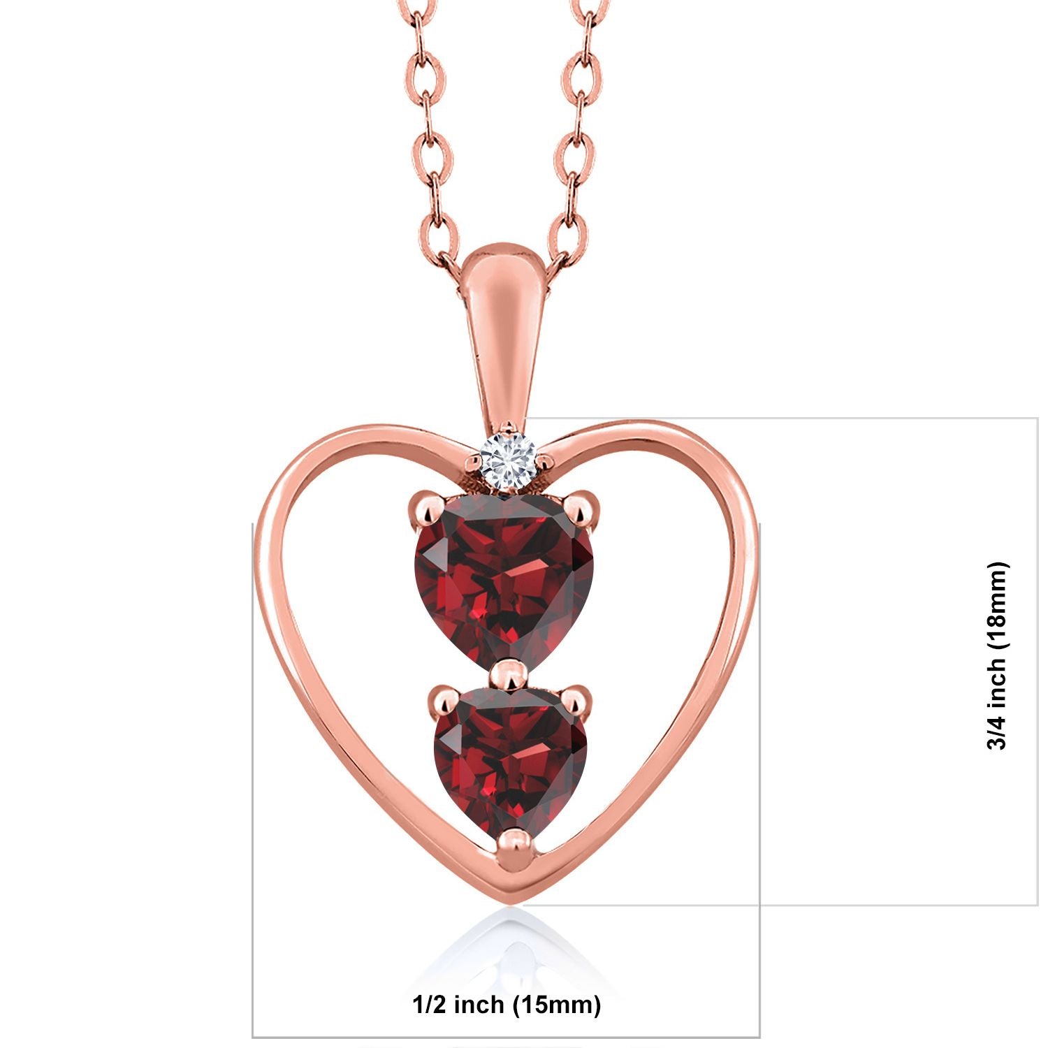 Pendant in 925 Rose Gold Plated Silver