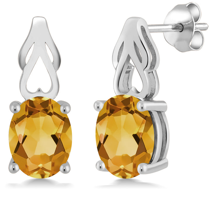 Citrine - November_Earrings in 925 Sterling Silver