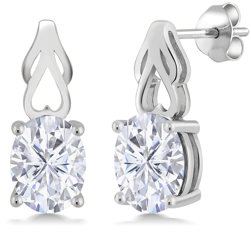 White Moissanite - April_Earrings in 925 Sterling Silver