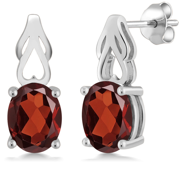 Garnet - January_Earrings in 925 Sterling Silver