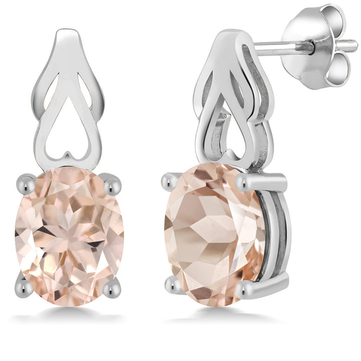 Morganite - October_Earrings in 925 Sterling Silver