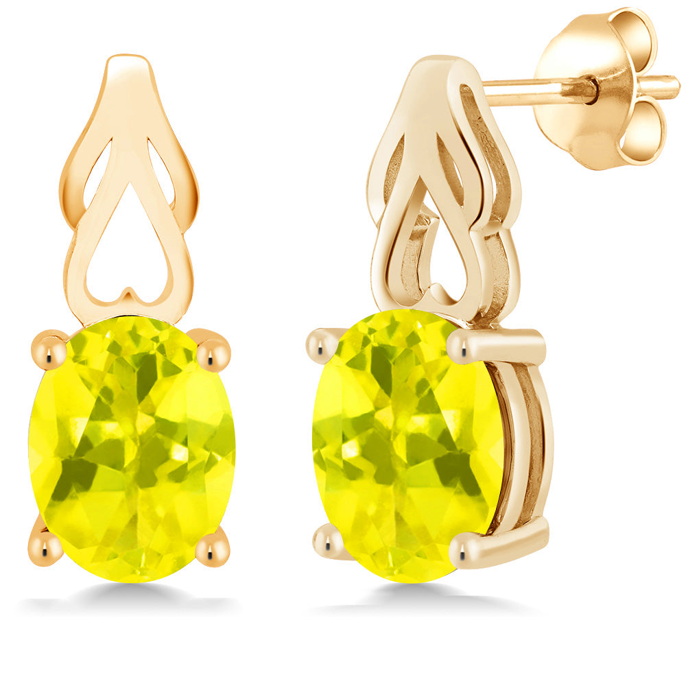 Canary Mystic Topaz_Earrings in 925 Yellow Gold Plated Silver
