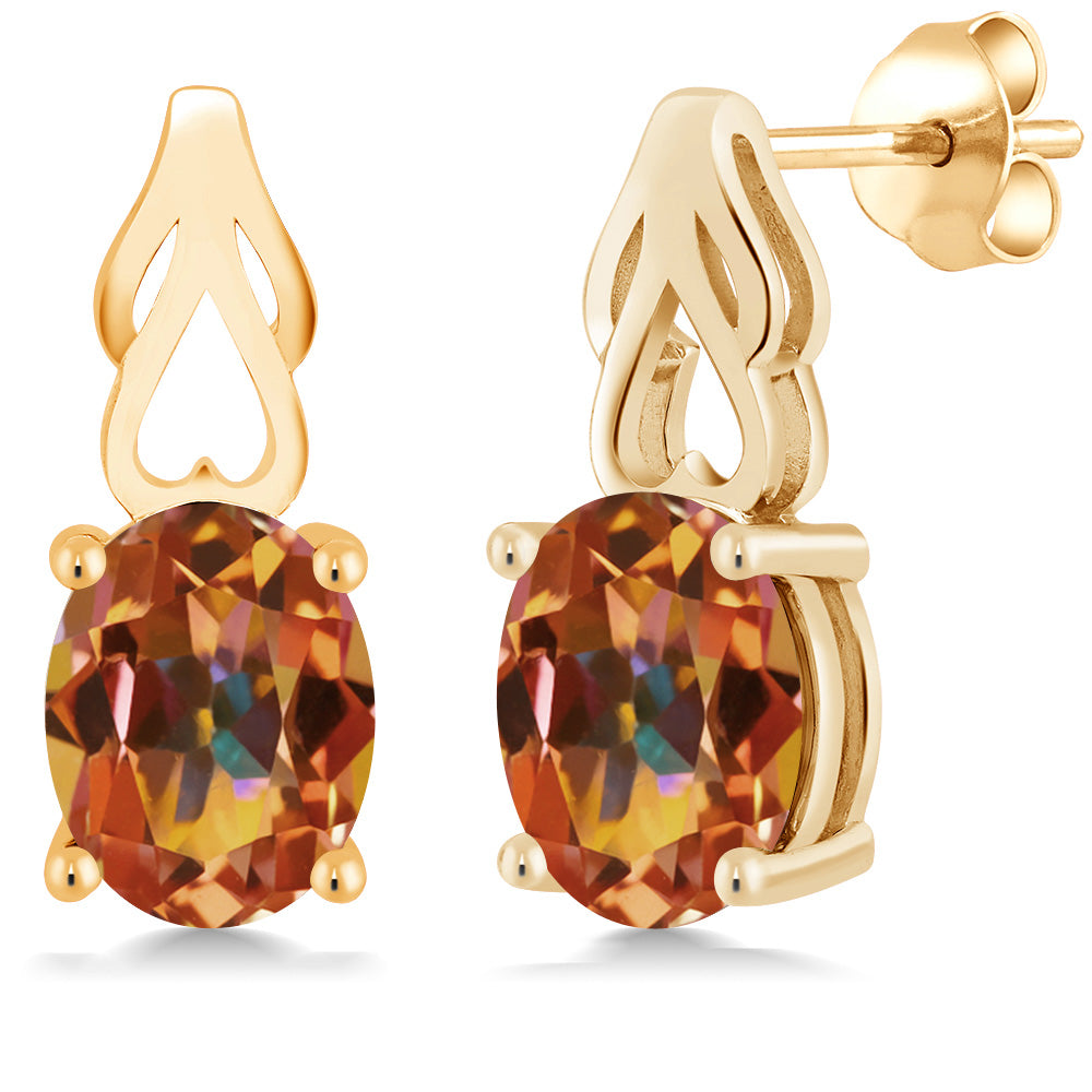 Ecstasy Mystic Topaz_Earrings in 925 Yellow Gold Plated Silver