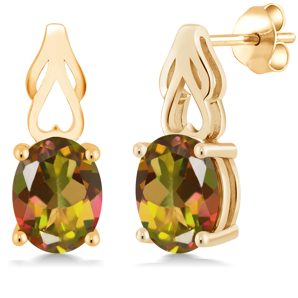 Mango Mystic Topaz_Earrings in 925 Yellow Gold Plated Silver
