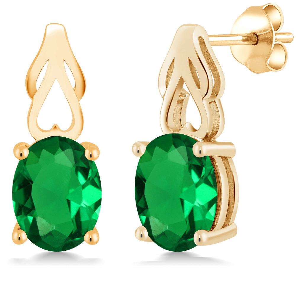 Nano Emerald - May_Earrings in 925 Yellow Gold Plated Silver