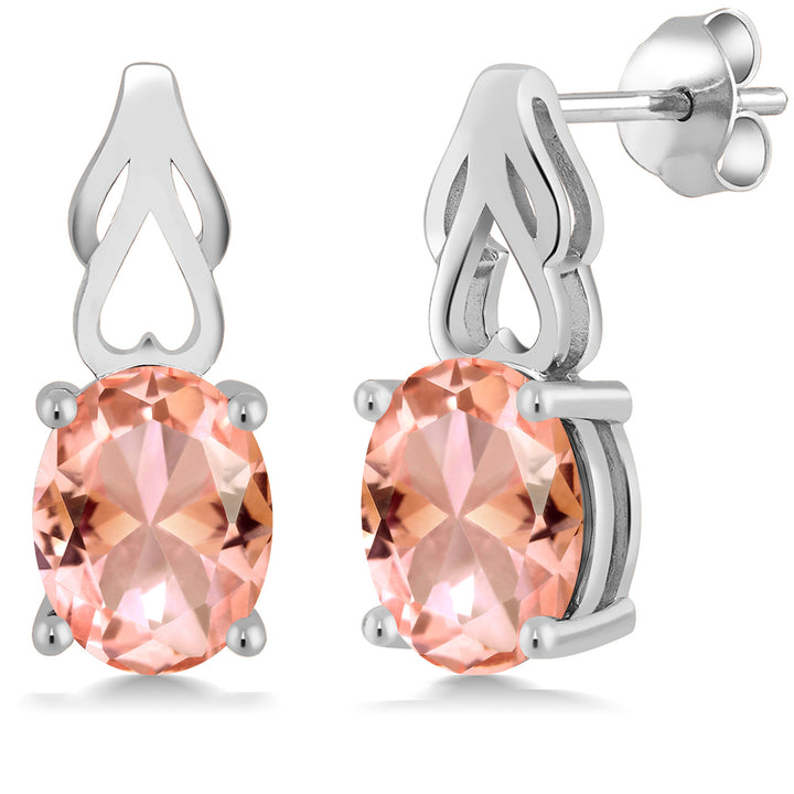 Nano Morganite - October_Earrings in 925 Sterling Silver