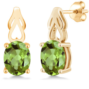 Peridot_Earrings in 925 Yellow Gold Plated Silver