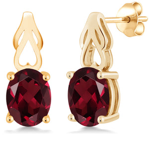 Rhodolite Garnet_Earrings in 925 Yellow Gold Plated Silver