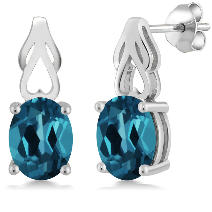 London Blue Topaz - November_Earrings in 925 Sterling Silver