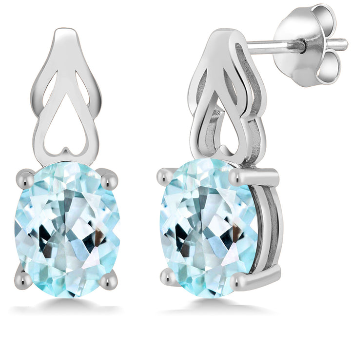 Sky Blue Topaz - November_Earrings in 925 Sterling Silver