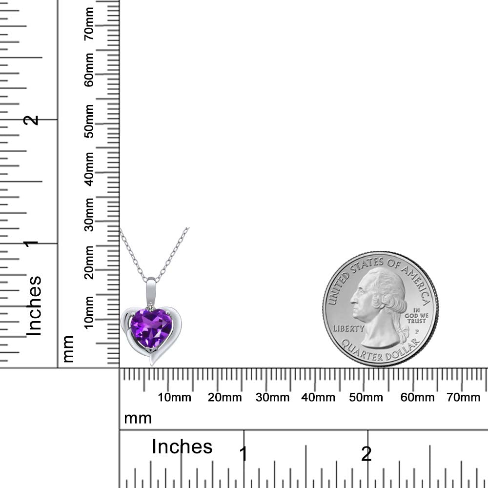 White Diamond - Amethyst - February_Pendant in 925 Sterling Silver