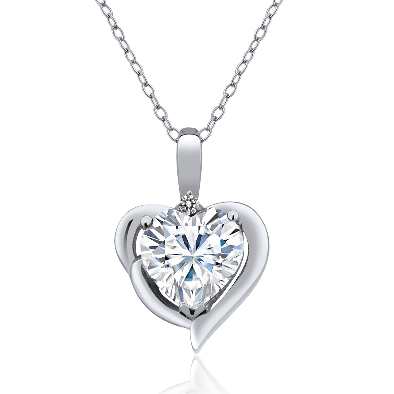 White Diamond - White Moissanite - April_Pendant in 925 Sterling Silver