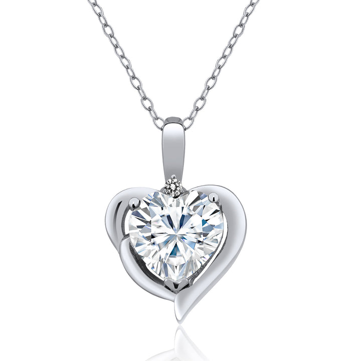White Diamond - White Moissanite - April_Pendant in 925 Sterling Silver