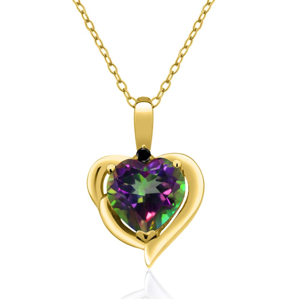Black Diamond - Green Mystic Topaz_Pendant in 925 Sterling Silver