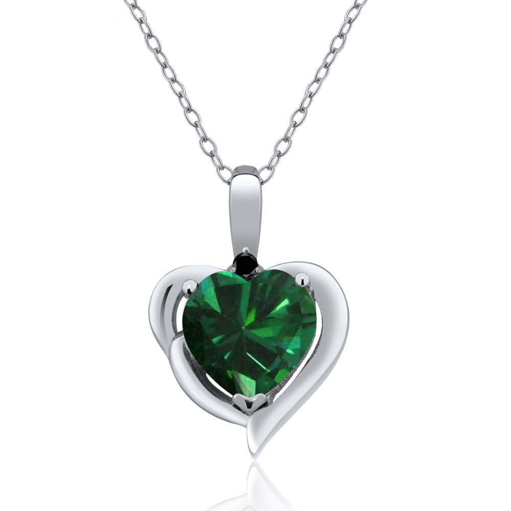 Black Diamond - Nano Emerald - May_Pendant in 925 Sterling Silver
